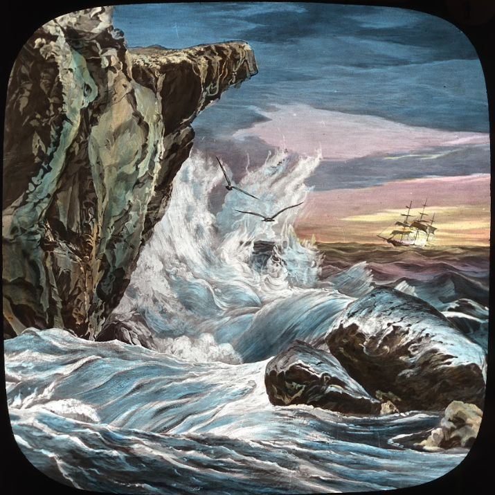 waves crashing on the rocks