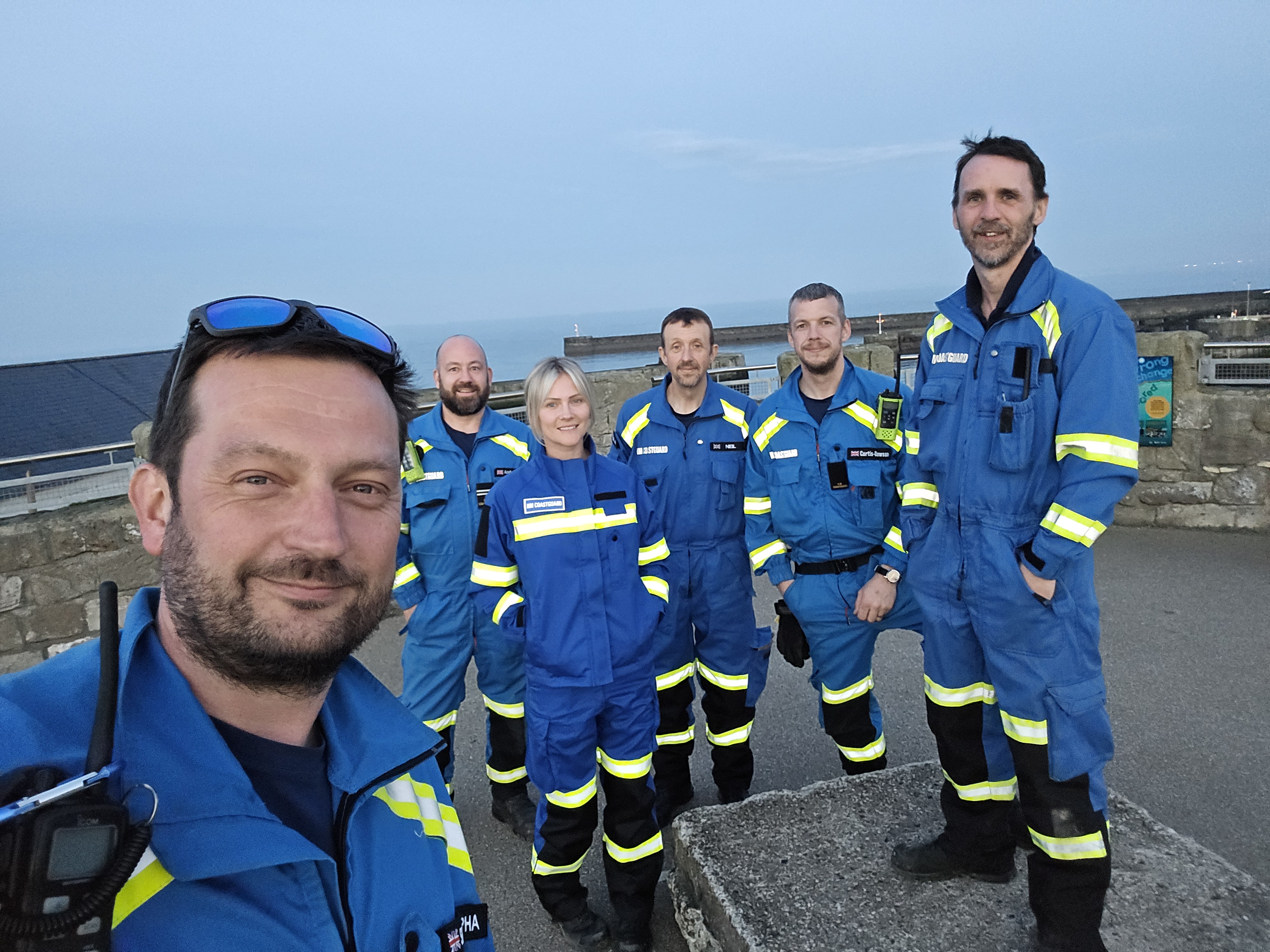 Station Officer Paul Bainbridge with colleagues at Seaham Coastguard Rescue Team 