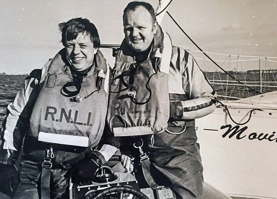 Norman Bridges, left, as an RNLI volunteer