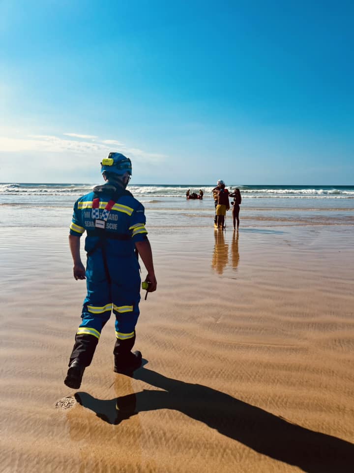 Coastguard Rescue Officers at Newquay beach