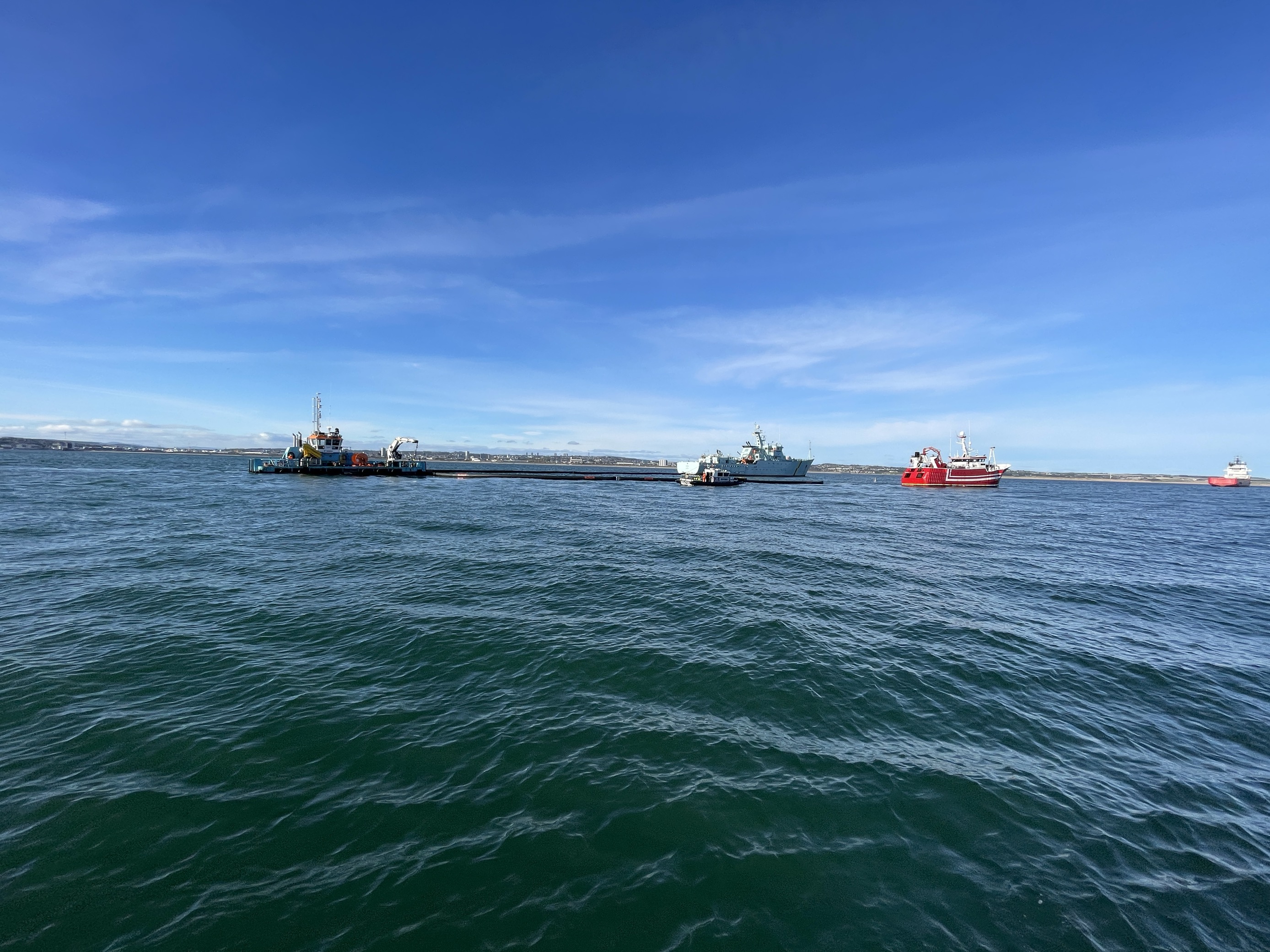 Ships gather off Aberdeen in the counter-pollution exercise