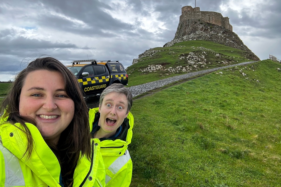From left: Coastguards Molly Luke and Kirsty Johnson