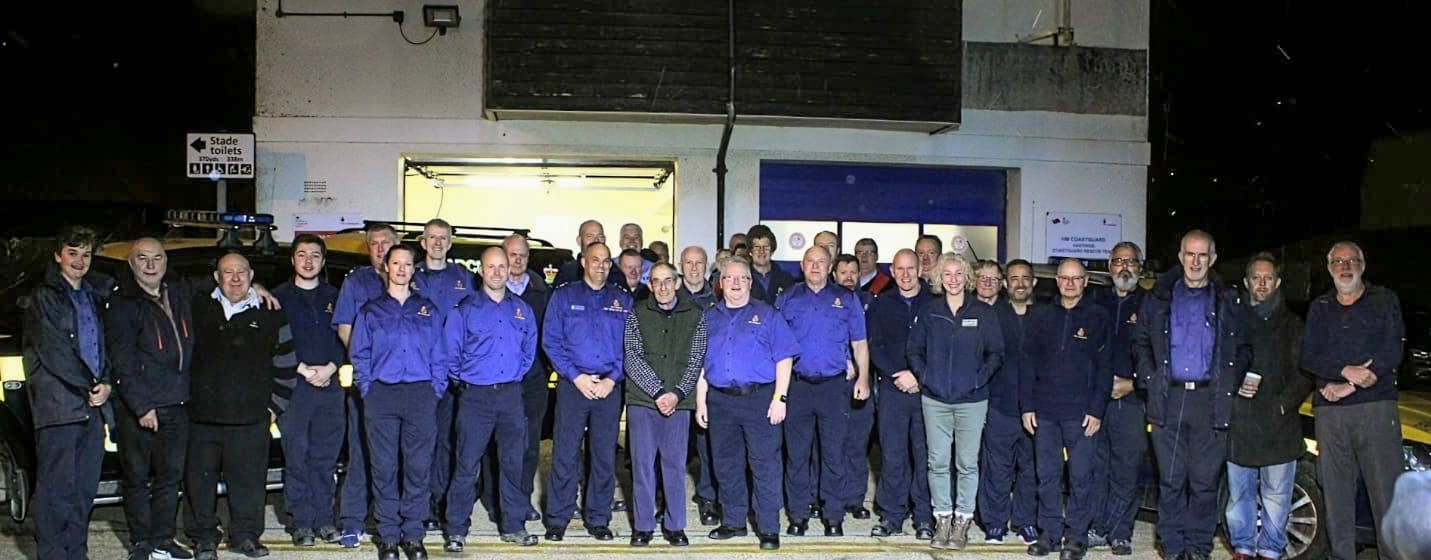Hasting Coastguard Rescue Team outside the coastguard station