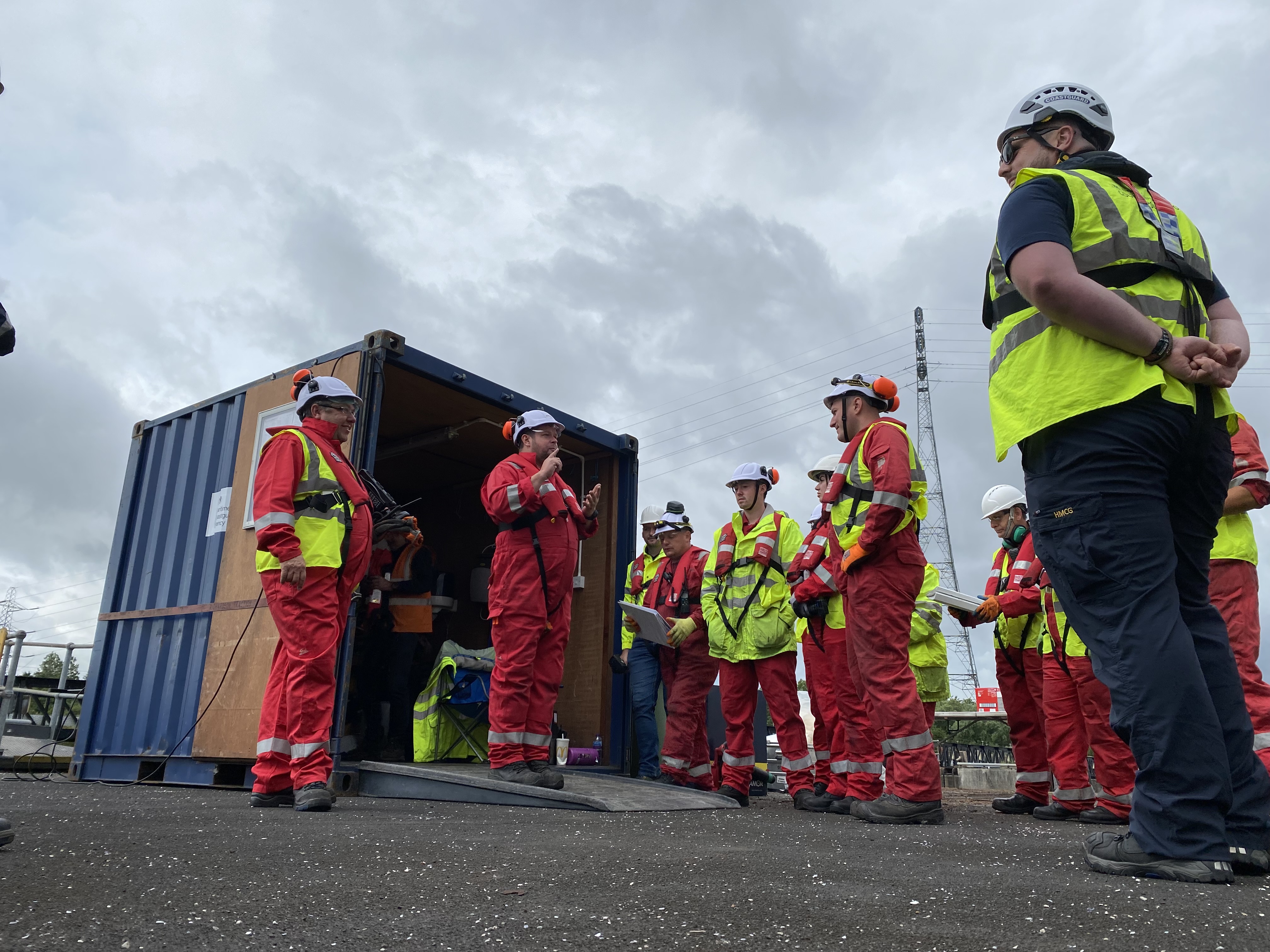A safety briefing for the counter-pollution exercise