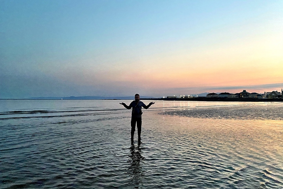 Kevin Paterson on the beach