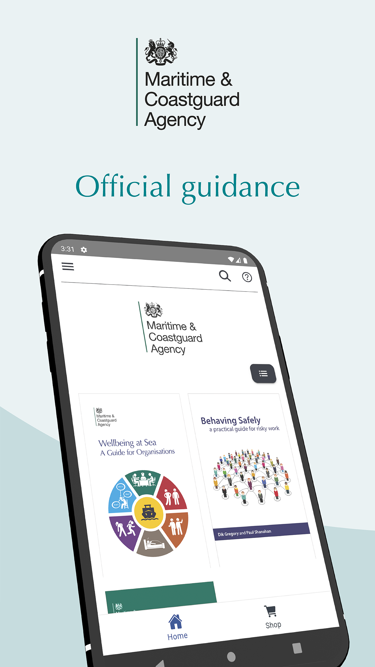 Graphic of a smartphone with the new app showing