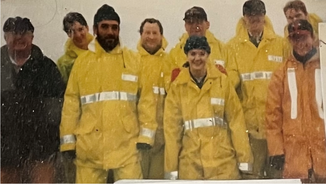 Nicola Davies (centre) with the Port Talbot Coastguard Rescue Team