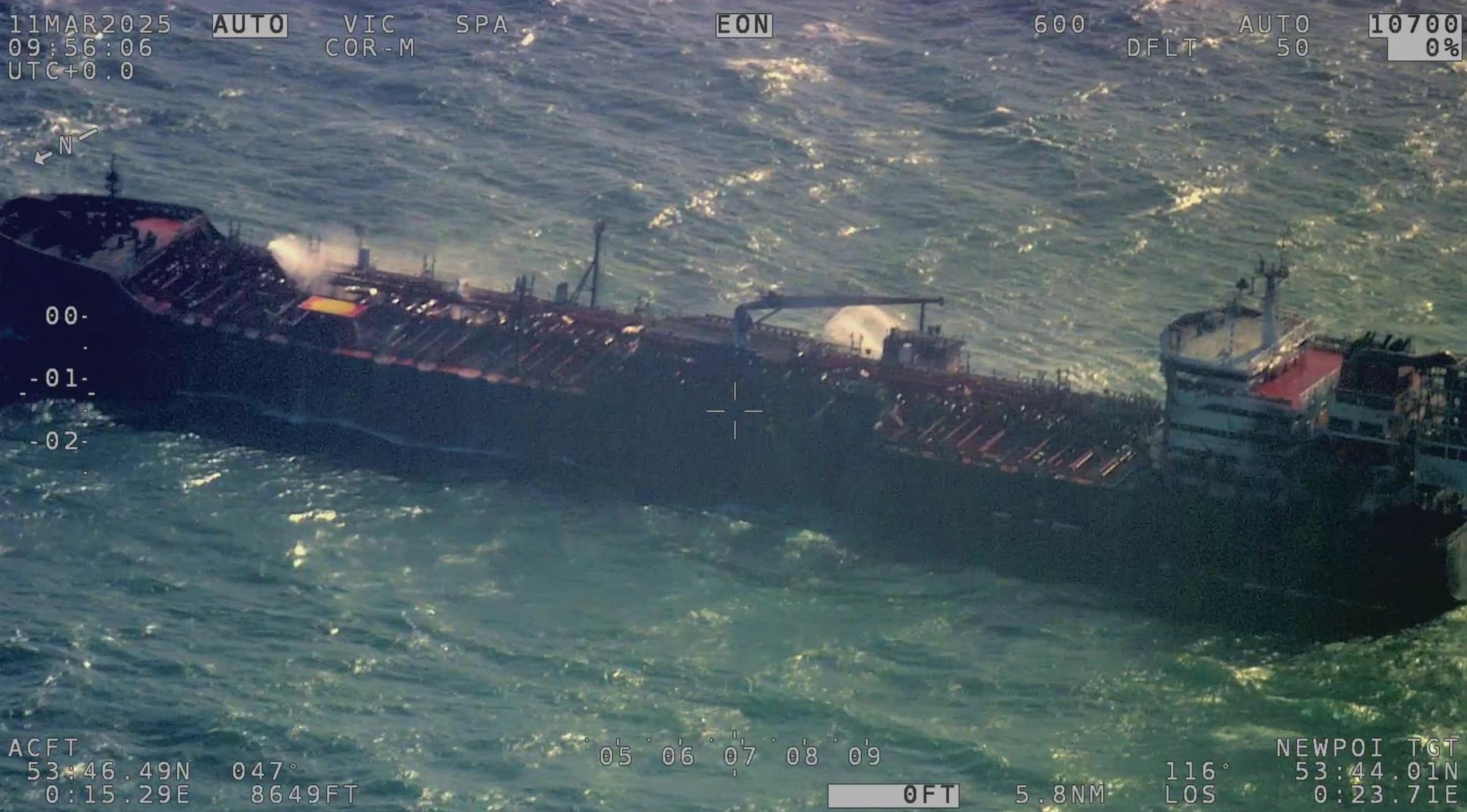 The Stena Immaculate pictured from above