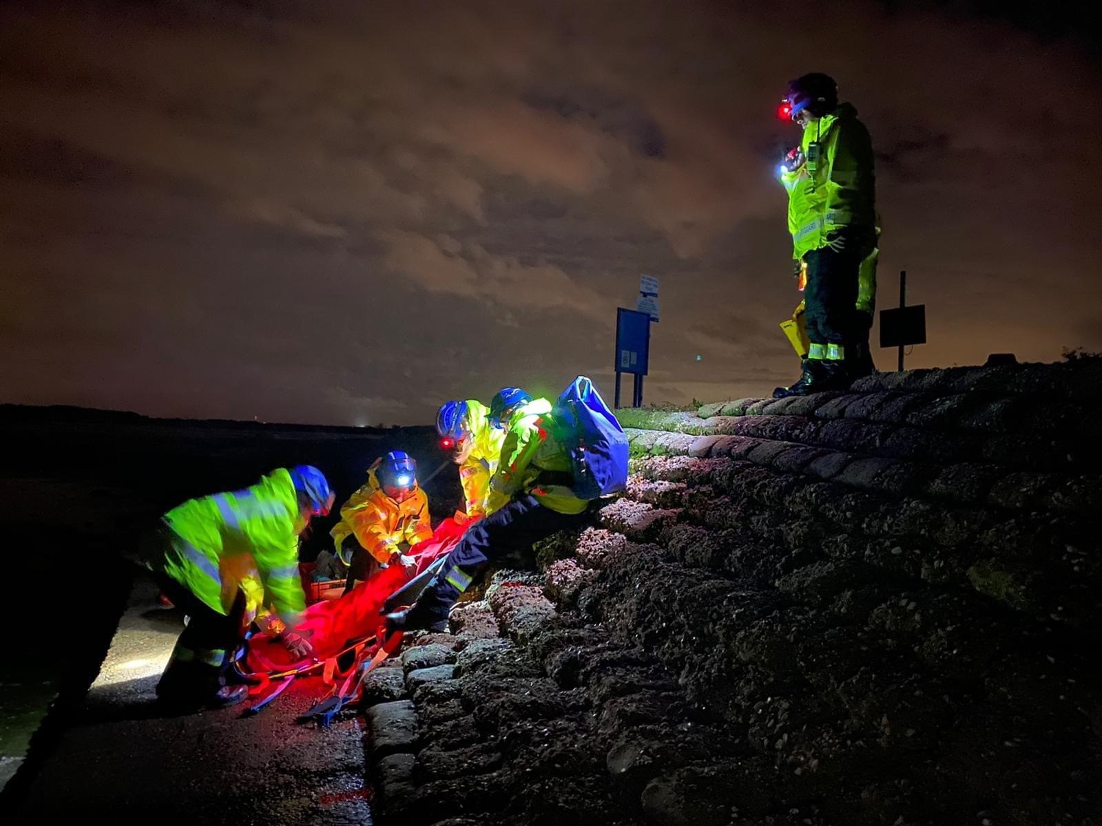 The Southend Coastguard Rescue Team take part in night exercises