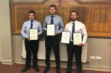 Alex Hill with Kane Triggs and Jordan Hewlett.