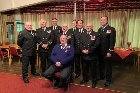 David Paine, front (seated) has hung up his Coastguard lifejacket after 40 years