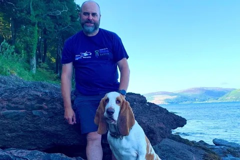 mat Halliday with his dog Cliff