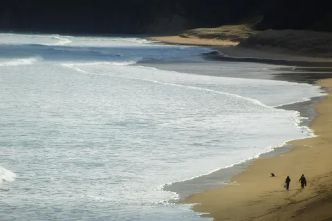 Tide coming in on a beach