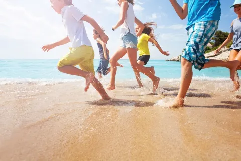 Children at the beach