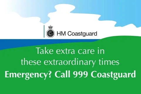 HM Coastguard's safety banner.