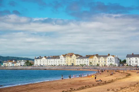 Exmouth beach in Devon