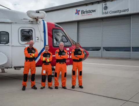 The four-strong crew of the Newquay HM Coastguard search and rescue helicopter