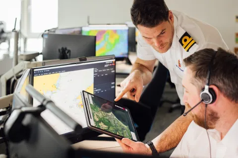 HM Coastguard operations staff working 