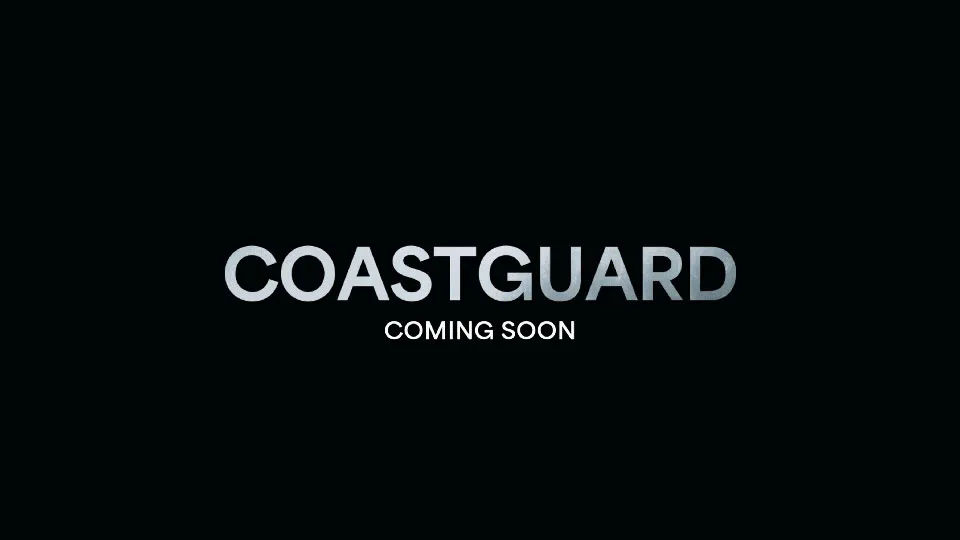 A black screen with the words 'Coastguard coming soon' written in white