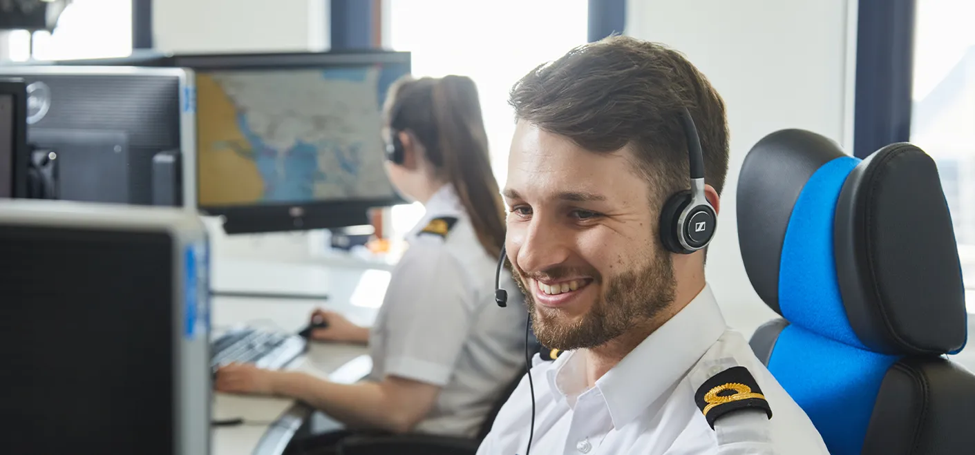 man in comms room