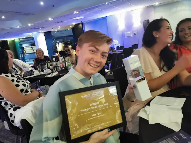 Jules Fynn after winning Young Achiever of the Year