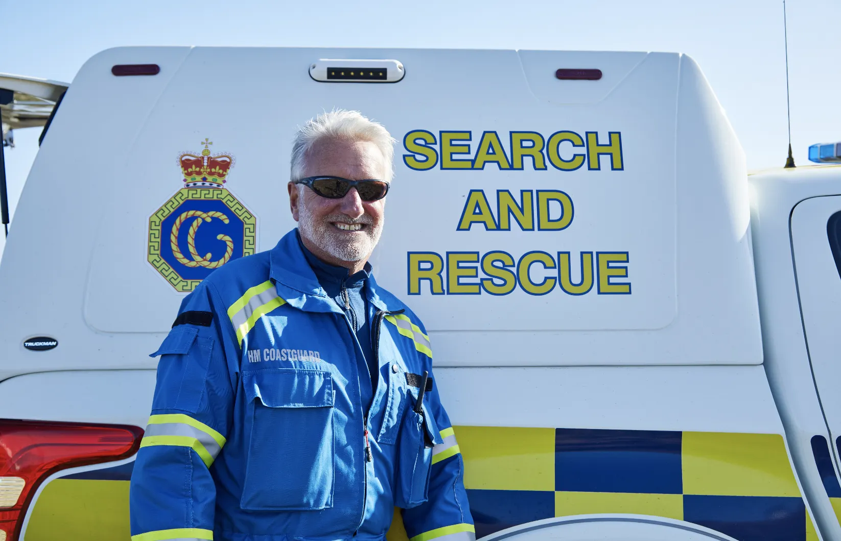 Search and rescue message on van
