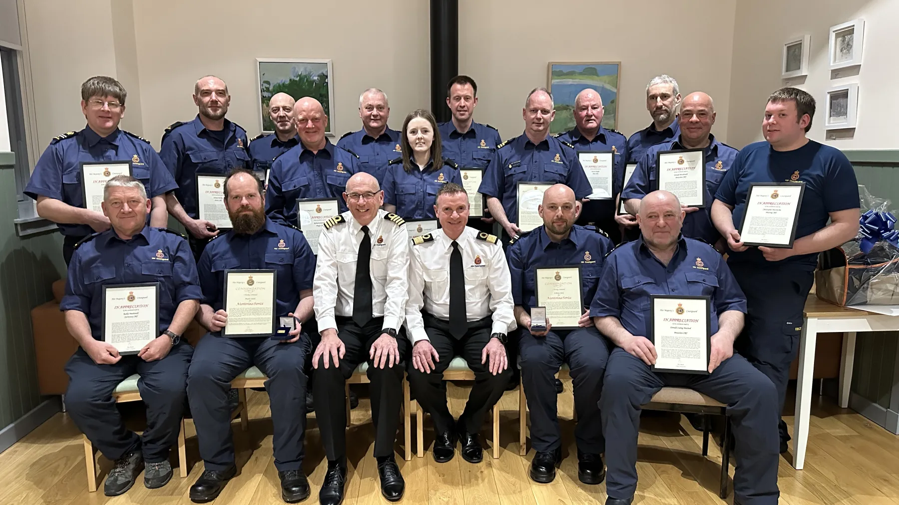 Team members in uniform at the presentation event held in Bragar
