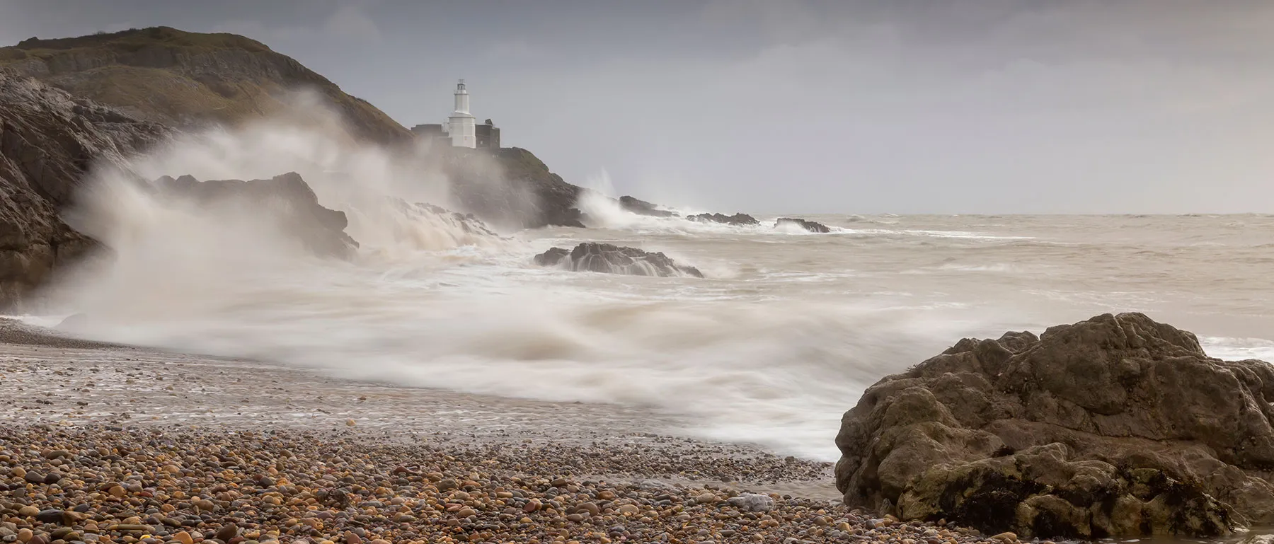 Waves crashing against cliffs
