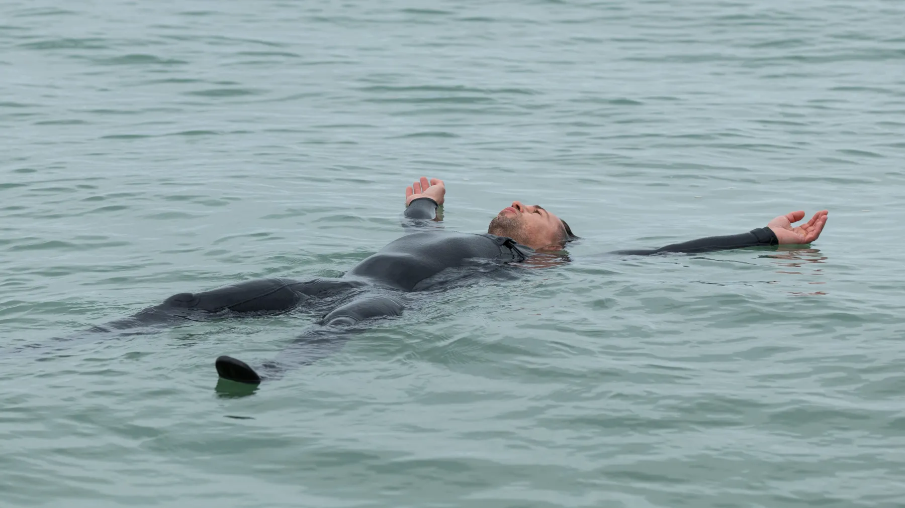 A man floating in water 