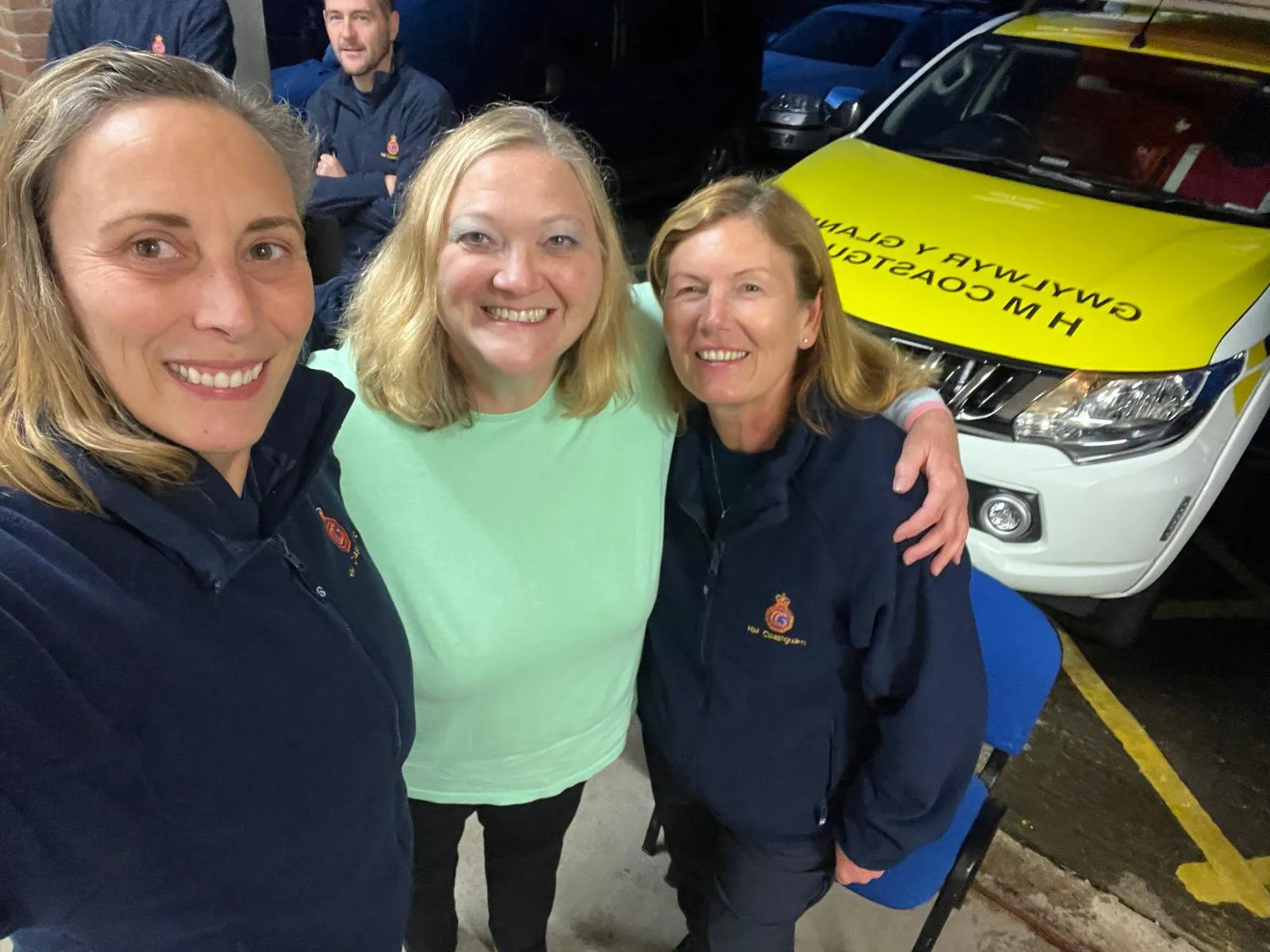 Cynthia, centre, with Penarth Coastguard Rescue Team. 