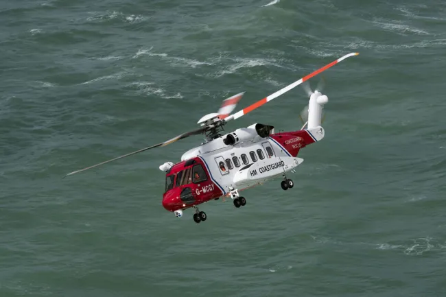 Newquay coastguard rescue helicopter.