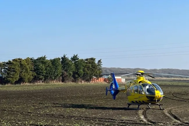 Air ambulances at the scene