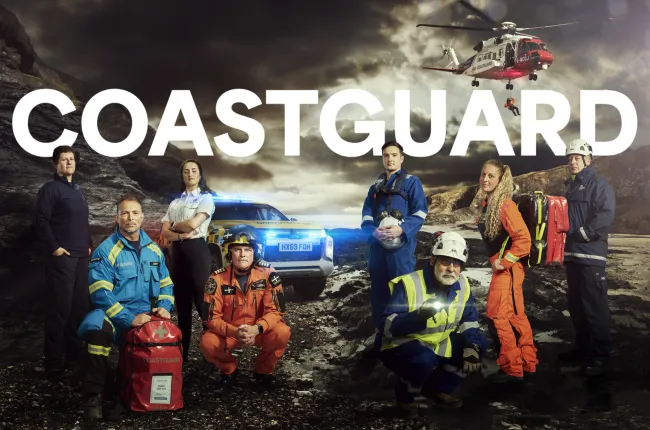 Promotional poster with eight people who appear in the series to represent the agency 