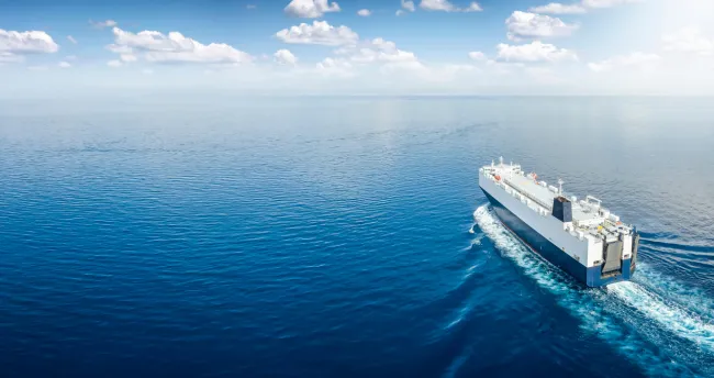 A vessel crossing the ocean