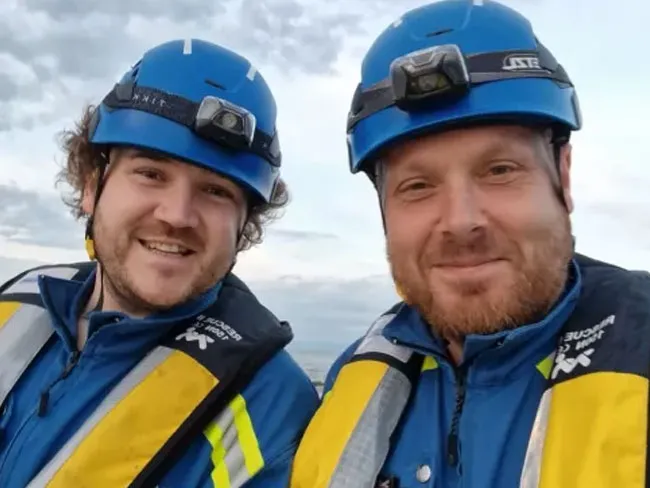 Gary Locke, right, Deputy Station Officer for Port Talbot Coastguard Rescue Team