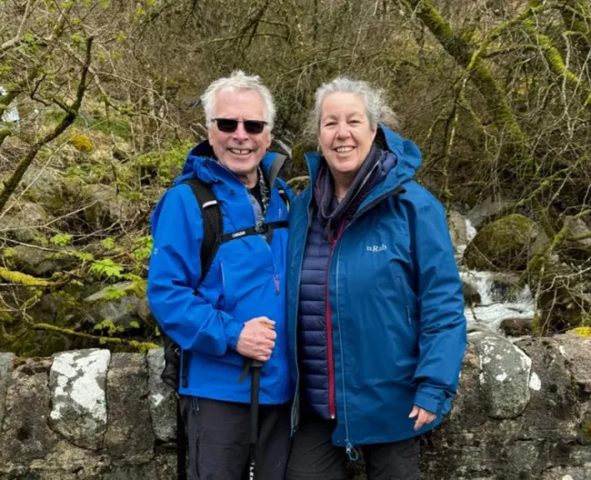 David and Philippa O'Brien in walking gear