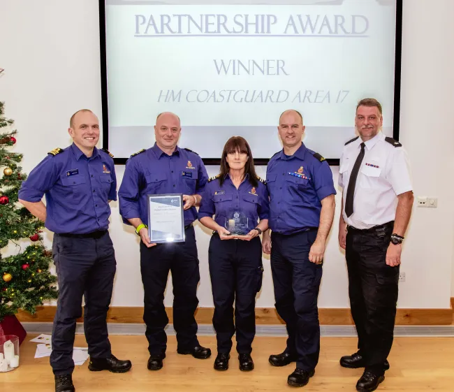 Area 17 Coastguards with their award