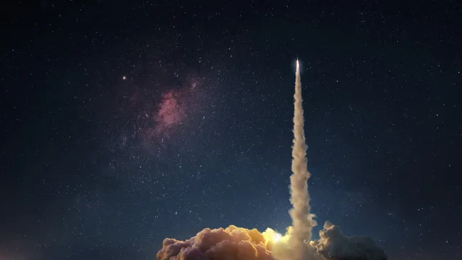 A rocket launch 